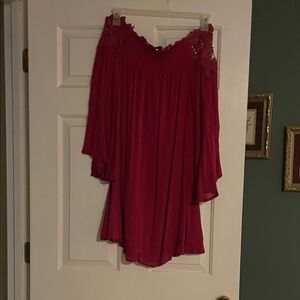 Umgee Red Off-Shoulder Dress